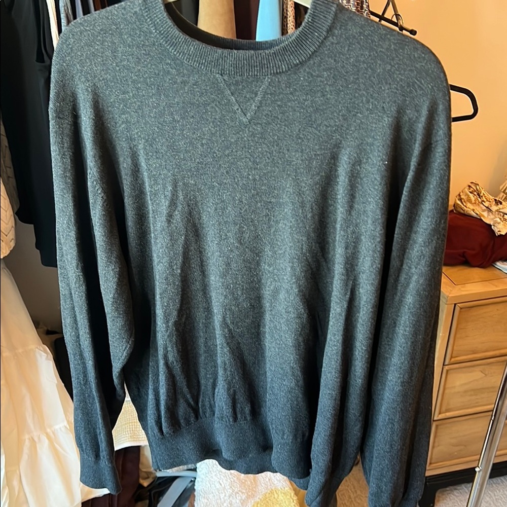Orvis Gray Crewneck Sweater Soft Knit Classic